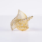 Elegant Wing-Inspired Lab Diamond Ring, 18K Solid Gold