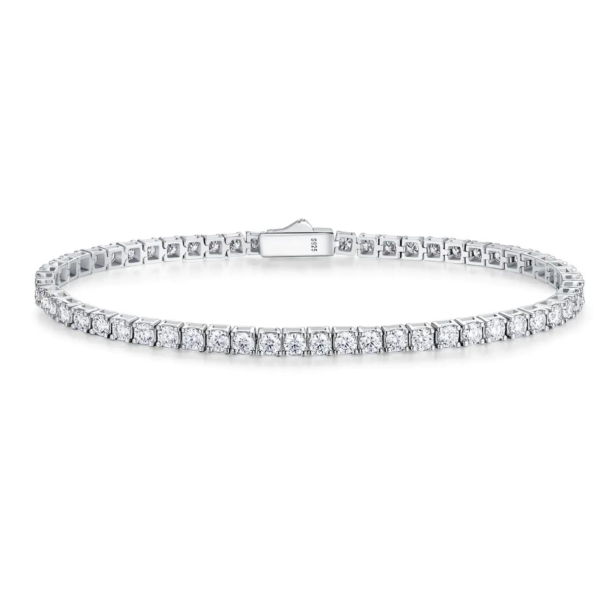 Lab Grown Diamond Bracelet, 925 Silver