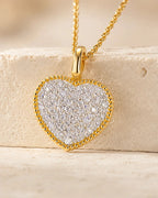 Heart-Inspired Lab Grown Diamond Necklace, 18K Solid Gold
