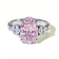 Custom Oval Pink Lab Diamond Ring, 18K Gold, IGI Certified