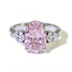 Custom Oval Pink Lab Diamond Ring, 18K Gold, IGI Certified