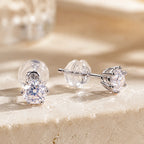 14K Solid Gold Lab Grown Diamond Stud Earrings, Round Brilliant Cut