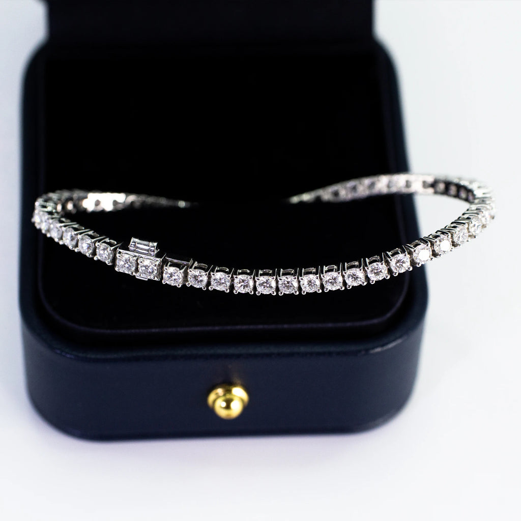 18K Gold Fine Chain Tennis Bracelet with Lab Diamonds