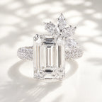 8ct Emerald Cut Lab Diamond Ring, 18K Gold, IGI Certified