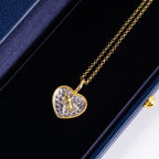 Heart-Inspired Lab Grown Diamond Necklace, 18K Solid Gold