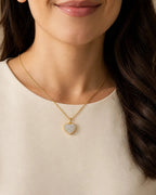 Heart-Inspired Lab Grown Diamond Necklace, 18K Solid Gold