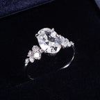 Elegant Oval Lab Diamond Ring with Side Stones, 1.7ct, 18K Gold, IGI Certified