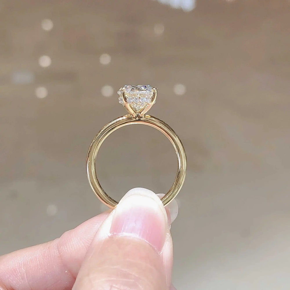 Oval Lab Diamond Ring with Side Stones, 1-2ct, 18K Gold, IGI Certified