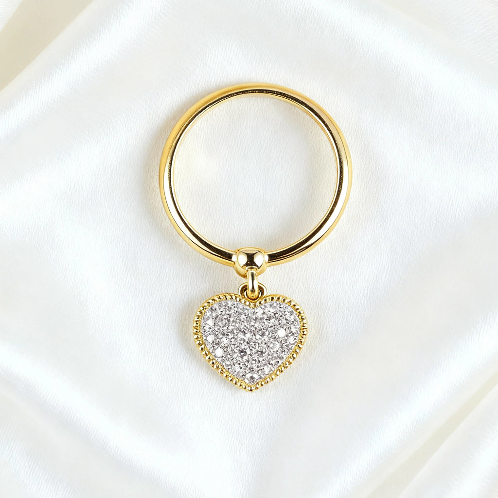 Elegant Heart-Inspired Lab Diamond Ring, 18K Solid Gold