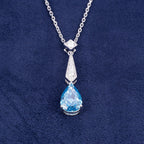 Fancy Blue Lab Grown Diamond Necklace, 18K Gold, IGI Certified