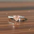 Heart Cut Lab Diamond Ring, 18K Gold, IGI Certified