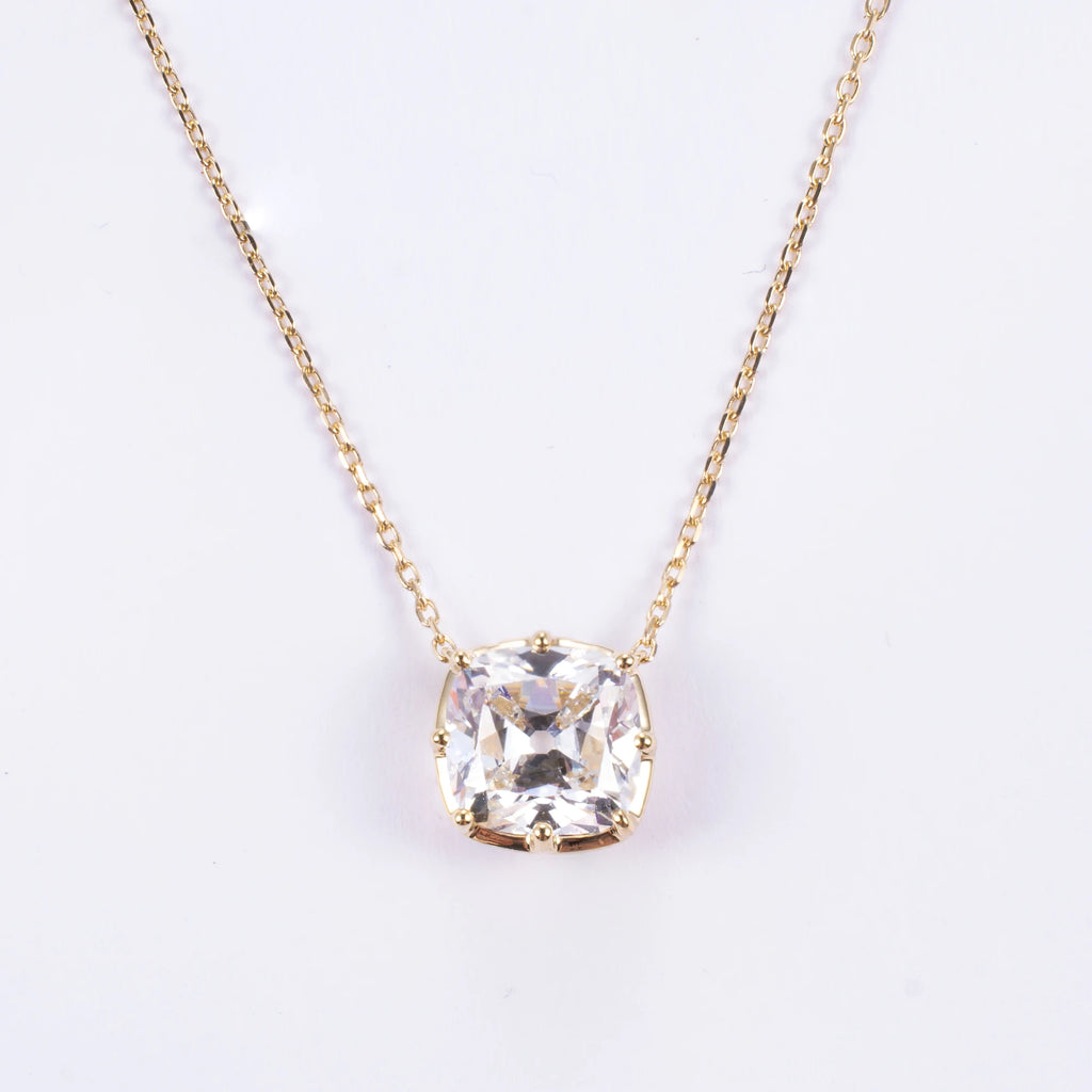 Old European Cut Lab Grown Diamond Necklace, 18K Gold