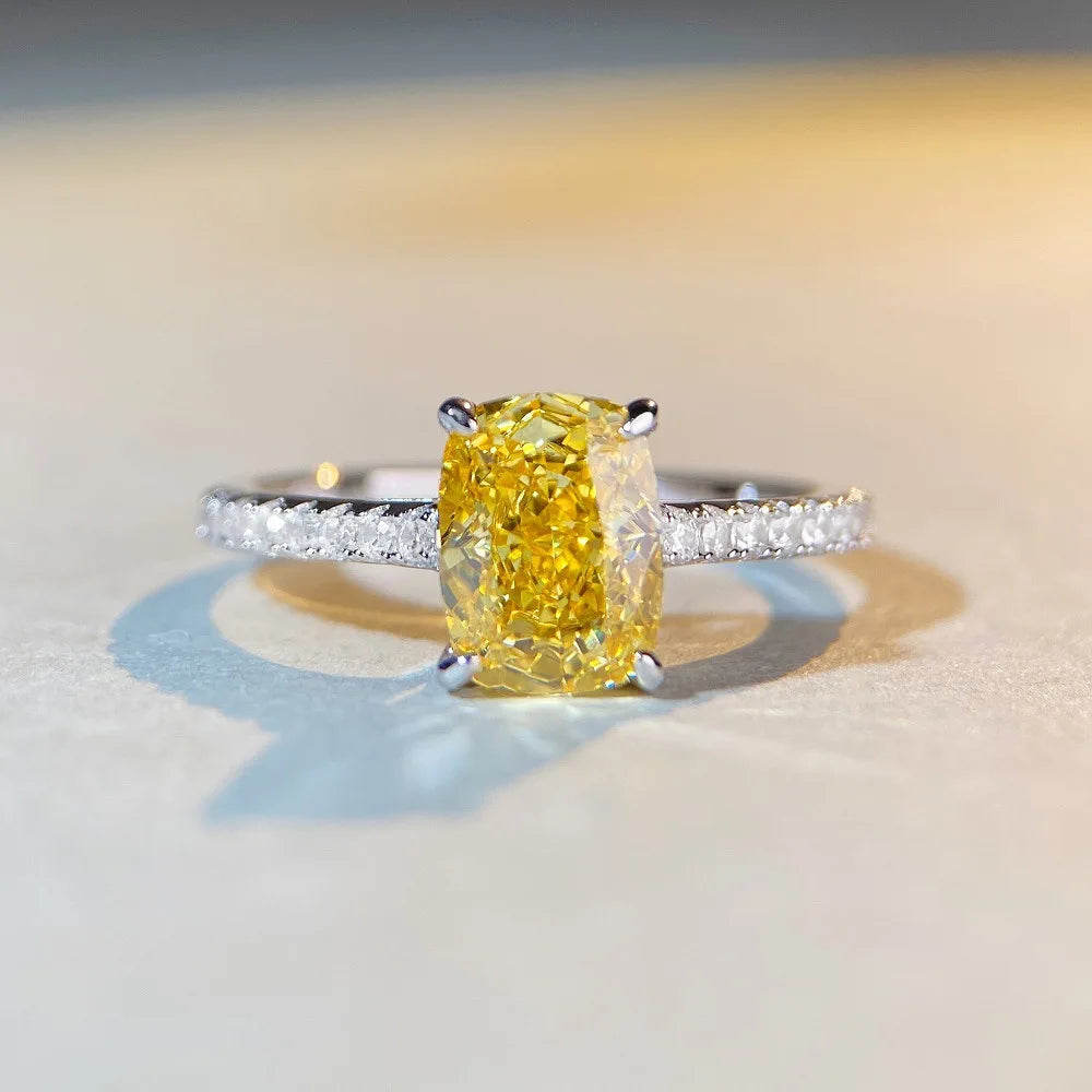 Radiant Cut Lab Diamond Ring, 18K Gold, IGI Certified