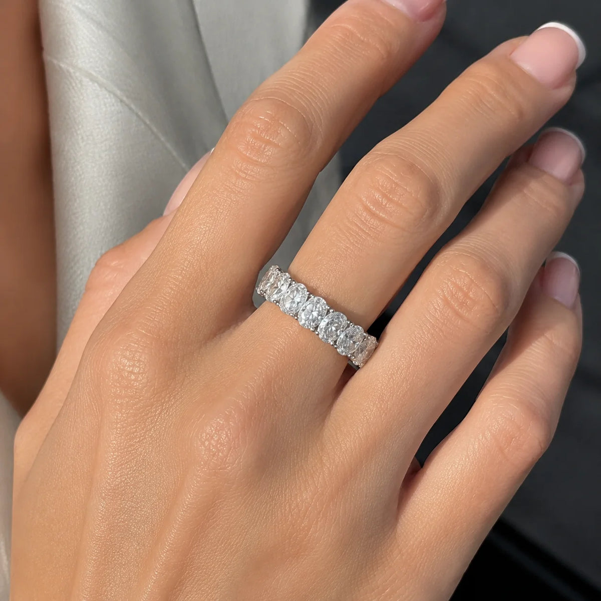 Oval Cut Lab Diamond Ring, 18K Gold, IGI Certified