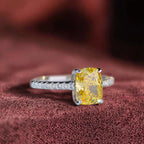 Radiant Cut Lab Diamond Ring, 18K Gold, IGI Certified