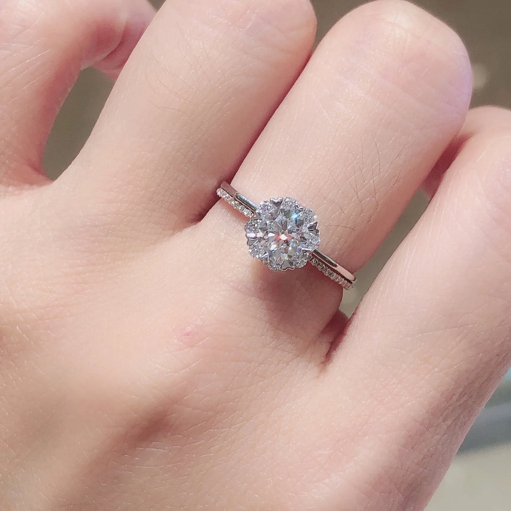 0.7ct Round Cut VVS Lab Diamond Ring, 18K Gold, IGI Certified