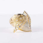 Elegant Wing-Inspired Lab Diamond Ring, 18K Solid Gold