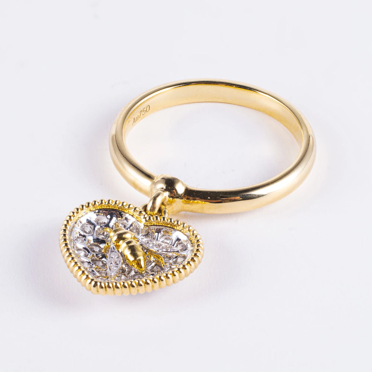 Elegant Heart-Inspired Lab Diamond Ring, 18K Solid Gold