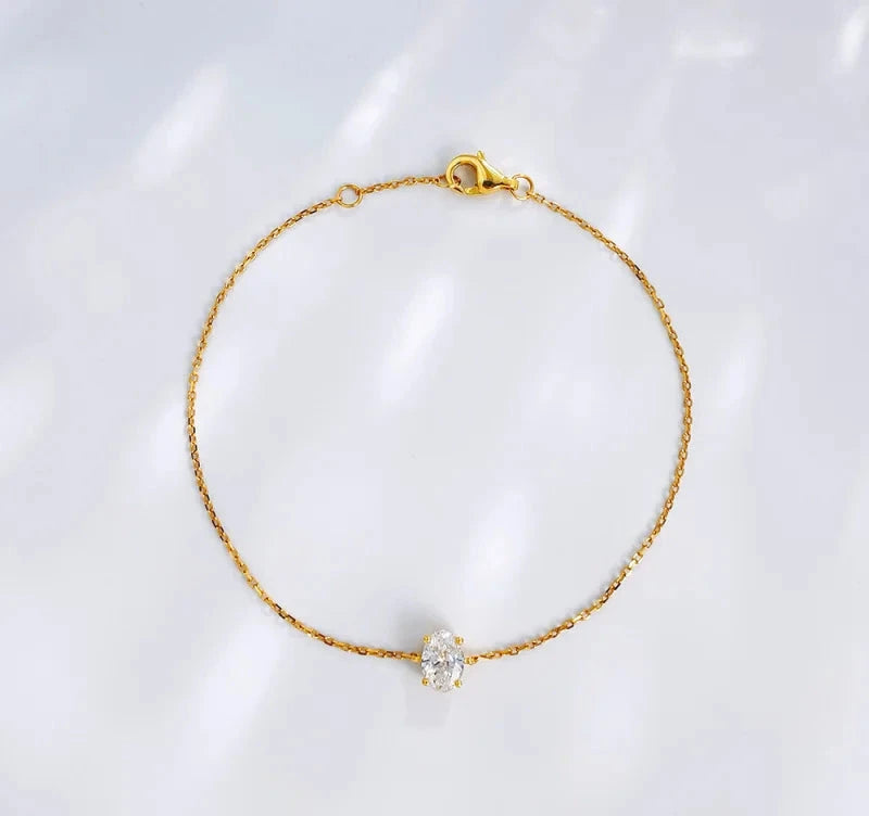 1ct Lab Grown Diamond Bracelet, 18K Gold