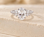 Elegant Oval Lab Diamond Ring with Side Stones, 1.7ct, 18K Gold, IGI Certified