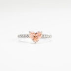 Heart Cut Lab Diamond Ring, 18K Gold, IGI Certified