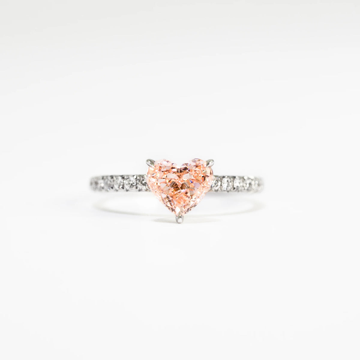 Heart Cut Lab Diamond Ring, 18K Gold, IGI Certified