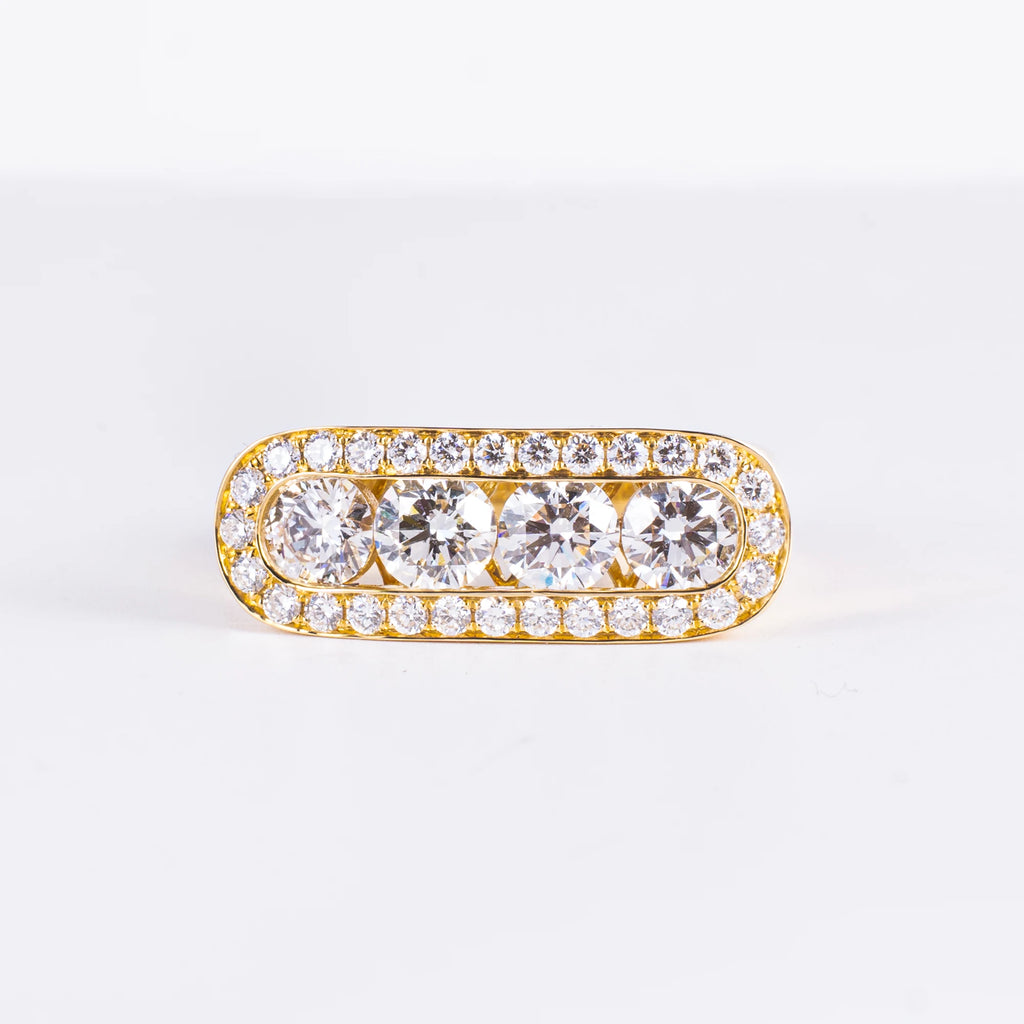 Round Cut Lab Diamond Ring, 18K Solid Gold