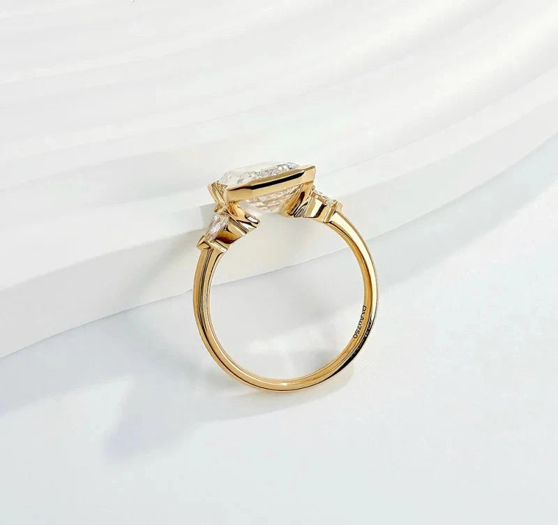 3ct Emerald Cut Lab Diamond Ring, 18K Gold, IGI Certified