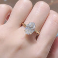 Oval Lab Diamond Ring with Side Stones, 1-2ct, 18K Gold, IGI Certified