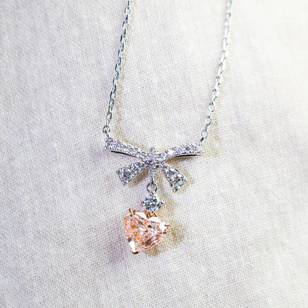 Heart Cut Lab Grown Diamond Necklace, 18K Gold