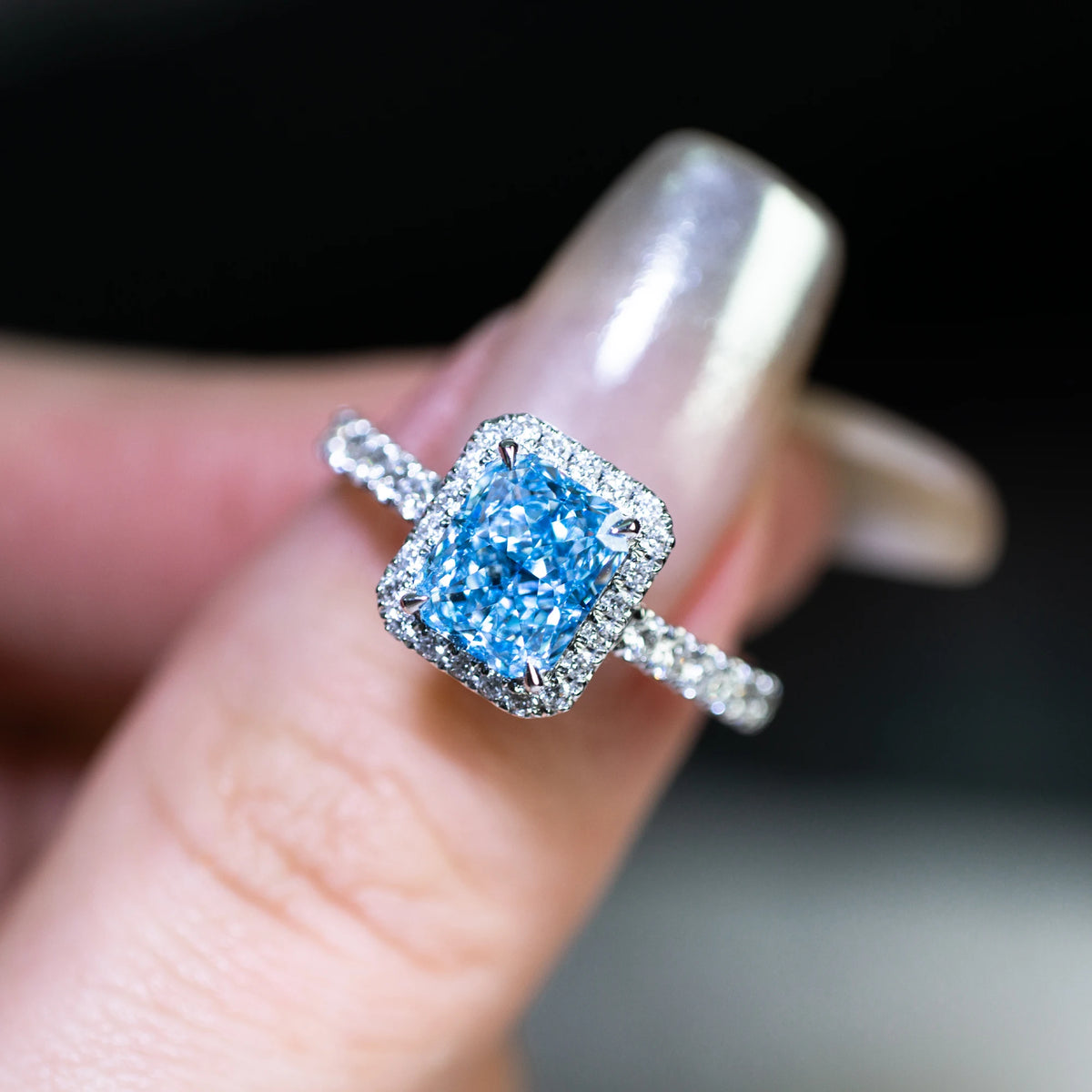 1.9ct Radiant Fancy Lab Grown Diamond Ring, 18K Gold, IGI Certified