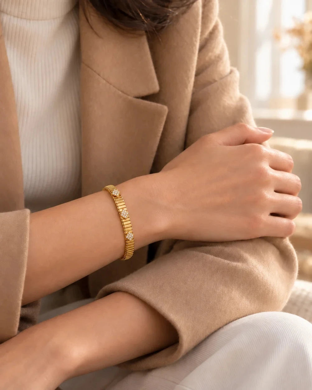 Lab Grown Diamond Bracelet, 18K Gold