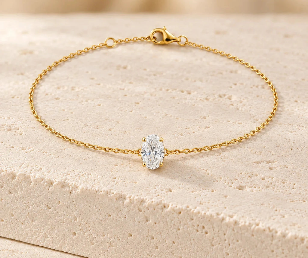 1ct Lab Grown Diamond Bracelet, 18K Gold