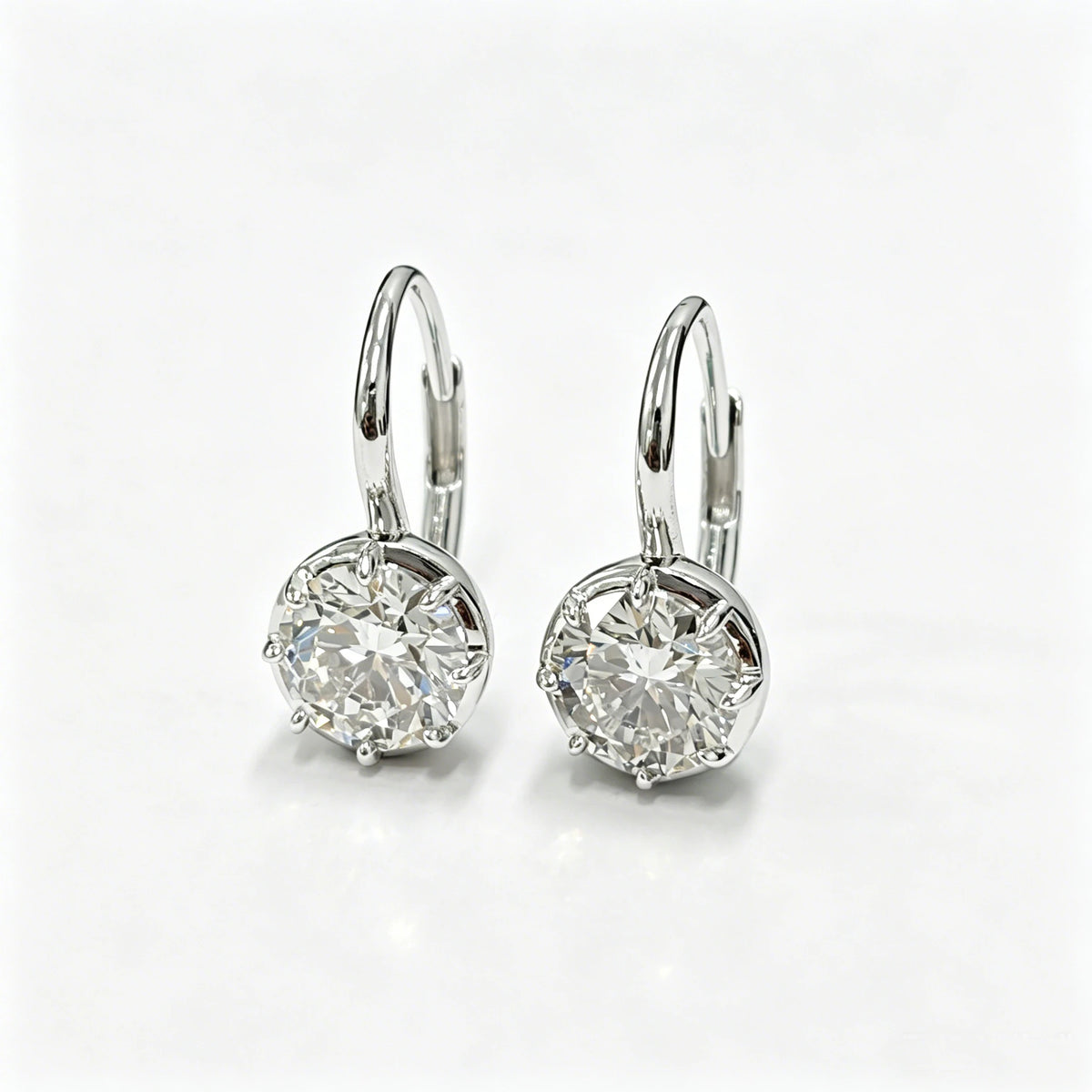Classic Lab Grown Diamond Earrings, 925 Silver