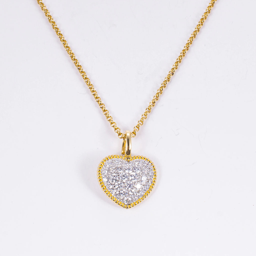 Heart-Inspired Lab Grown Diamond Necklace, 18K Solid Gold