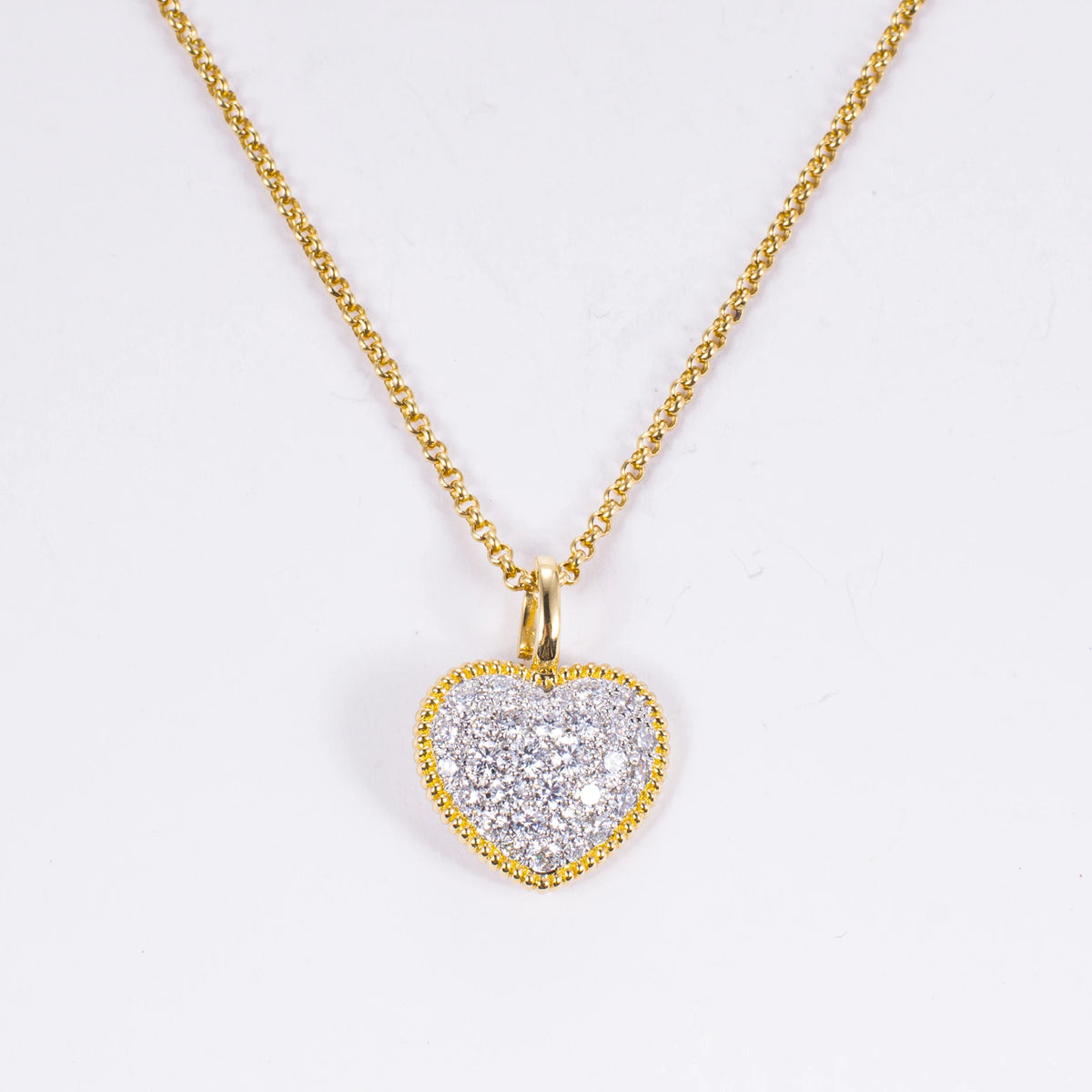 Heart-Inspired Lab Grown Diamond Necklace, 18K Solid Gold