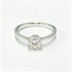Round Lab Grown Diamond Ring, 925 Silver, D Colour