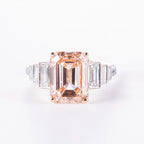 Luxury Emerald VVS Fancy Lab Diamond Ring, 18K Gold, IGI Certified