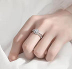 Oval Solitaire Split Shank Moissanite Ring in 925 Sterling Silver