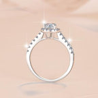 Pear Cut Pavé Shoulder Moissanite Ring in 925 Sterling Silver