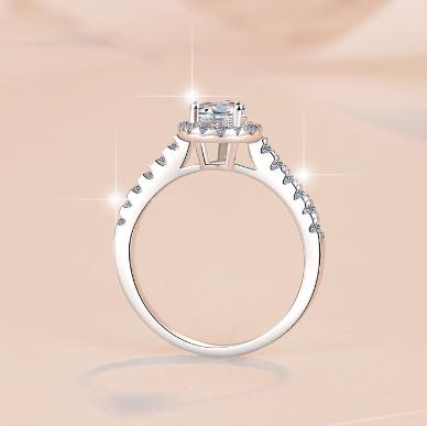 Pear Cut Pavé Shoulder Moissanite Ring in 925 Sterling Silver