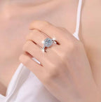 Cushion Halo Solitaire Moissanite Ring in 925 Sterling Silver
