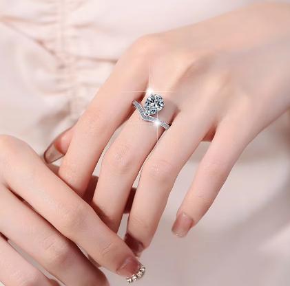 Pear Cut Classic Solitaire Moissanite Ring in 925 Sterling Silver