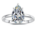 Pear Cut Prong Solitaire Moissanite Ring in 925 Sterling Silver