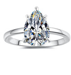 Pear Cut Prong Solitaire Moissanite Ring in 925 Sterling Silver
