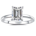 Emerald Cut Classic Solitaire Moissanite Ring in 925 Sterling Silver
