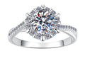 Round Solitaire Knife Edge Moissanite Ring in 925 Sterling Silver