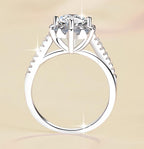 Round Solitaire Knife Edge Moissanite Ring in 925 Sterling Silver