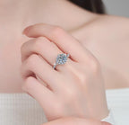 Round Solitaire Knife Edge Moissanite Ring in 925 Sterling Silver