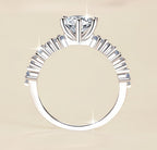 Round Solitaire Bridal Ring Set Moissanite Ring in 925 Sterling Silver
